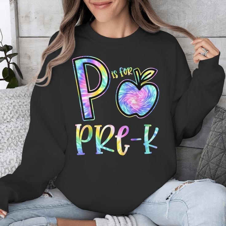 P Is For Pre-K Preschool Teacher Tie Dye Back To School Unisex Sweatshirt, funny design