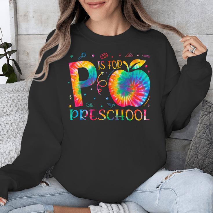 P Is For Preschool Tie Dye Back To School Teacher Men Women Girls Kids Unisex Sweatshirt, funny design