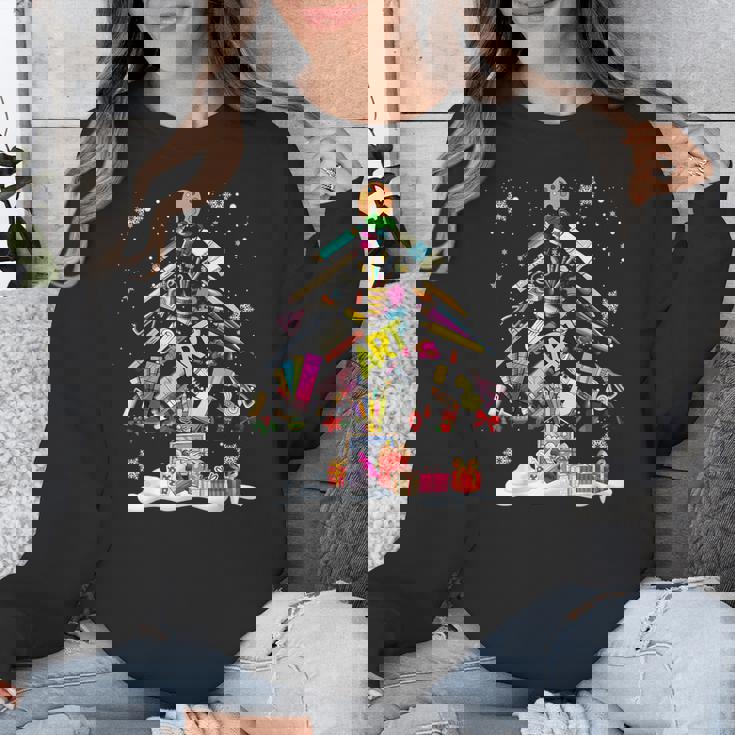 Paintbrush Christmas Tree Decor Xmas For Artist Art Teacher For Men Women Unisex Sweatshirt, funny design