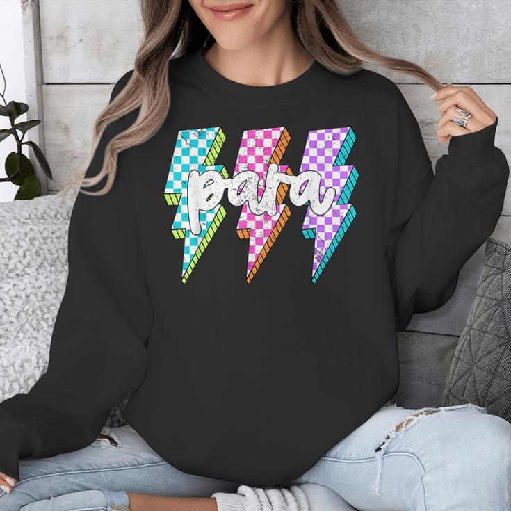 Para Squad Paraprofessional Teacher Lightning Bolt Unisex Sweatshirt, funny design Para Squad Paraprofessional Teacher Lightning Bolt Unisex Sweatshirt, funny design