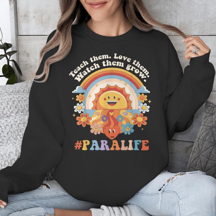 Paraprofessional Para Life Sun Flower Teacher Back To School Unisex Sweatshirt, funny design