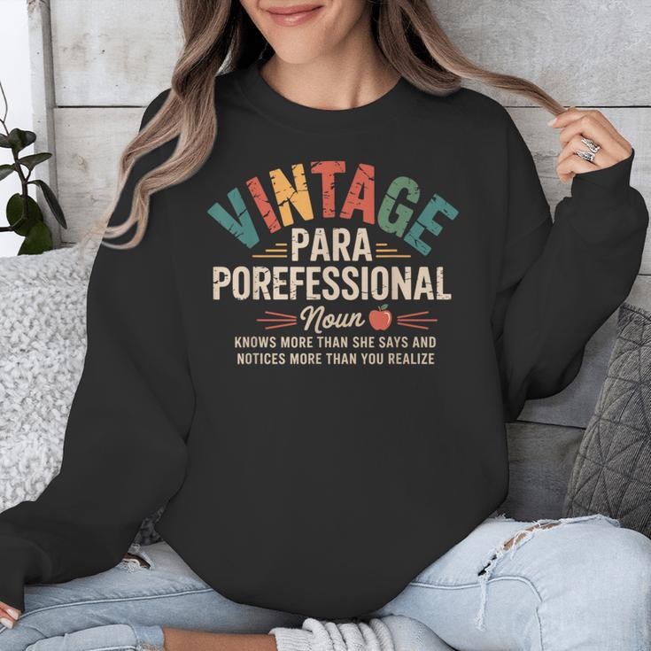 Paraprofessional Vintage Para Teacher 60s 70s 80s Unisex Sweatshirt, funny design Paraprofessional Vintage Para Teacher 60s 70s 80s Unisex Sweatshirt, funny design