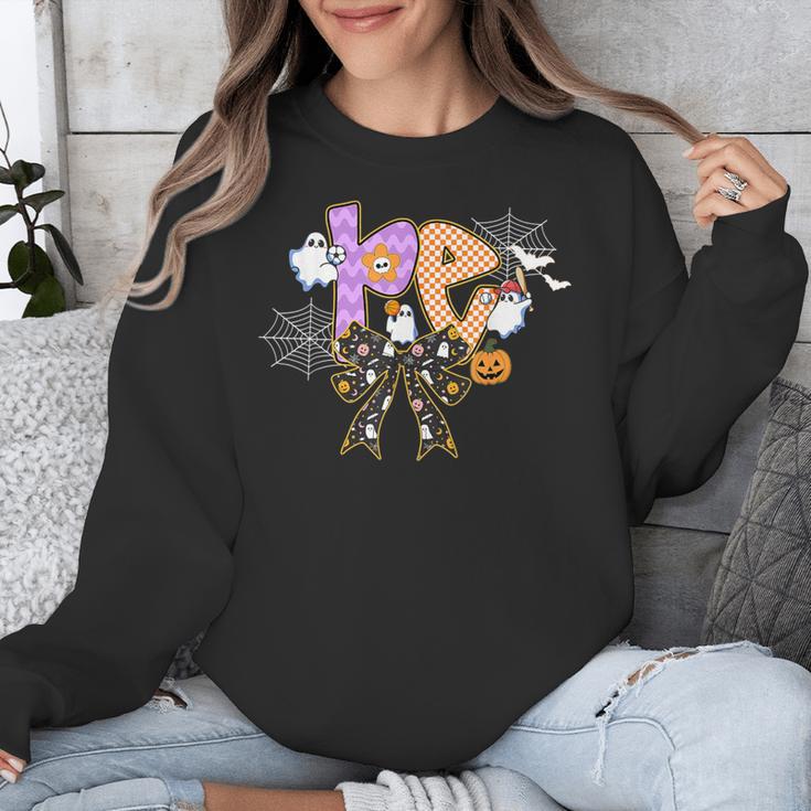 PE Teacher Coach Coquette Ghost Halloween Physical Education Unisex Sweatshirt, Pe Teacher Gifts, funny design