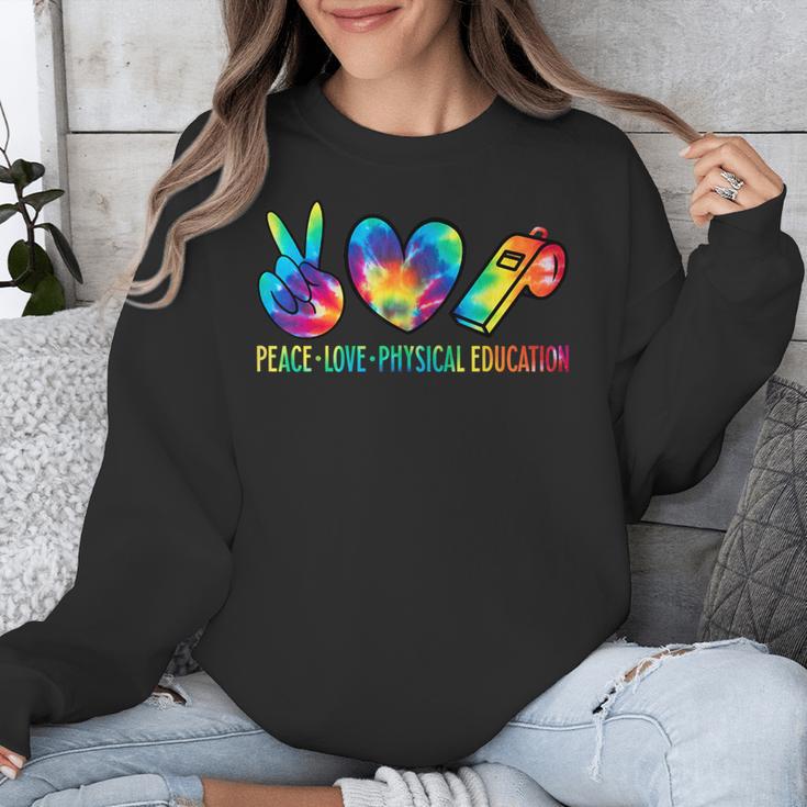 Peace Love Physical Education Tie Dye Sports PE Teacher Unisex Sweatshirt, Pe Teacher Gifts, funny design Peace Love Physical Education Tie Dye Sports PE Teacher Unisex Sweatshirt, Pe Teacher Gifts, funny design