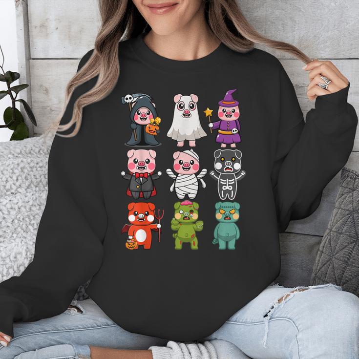 Pig Spooky Ghost Witch Boo-Jee Horror Pumpkin Pig Halloween Unisex Sweatshirt, funny design