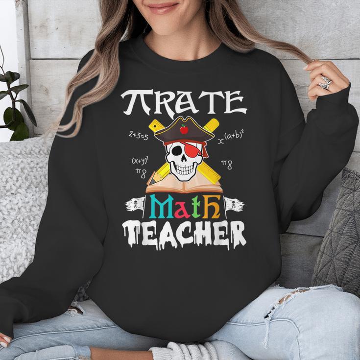 Pirate Math Teacher Skull Pirate Halloween Costume Unisex Sweatshirt, funny design