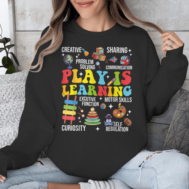 Play Is Learning Kindergarten Preschool Teacher Appreciation Unisex Sweatshirt, funny design Play Is Learning Kindergarten Preschool Teacher Appreciation Unisex Sweatshirt, funny design