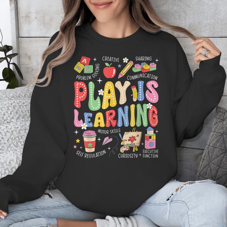 Play Is Learning Teacher First Day Of School Back To School Unisex Sweatshirt, funny design Play Is Learning Teacher First Day Of School Back To School Unisex Sweatshirt, funny design