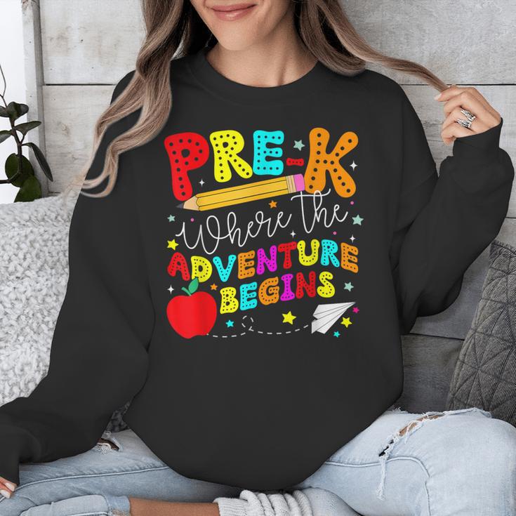 Pre-k Where The Adventure Begins First Day Of Prek Teacher Unisex Sweatshirt, funny design