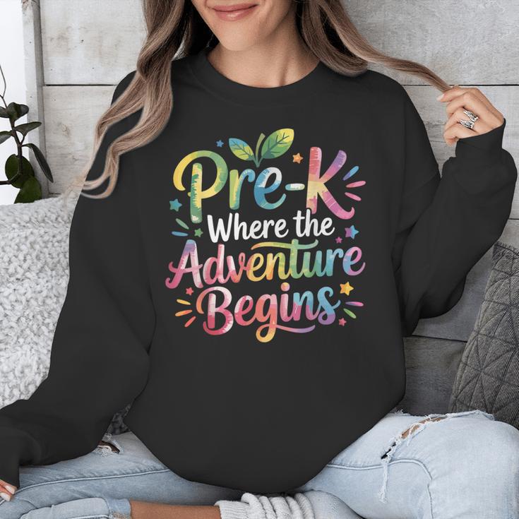 Pre-K Where The Adventure Begins Preschool Teachers Students Unisex Sweatshirt, funny design Pre-K Where The Adventure Begins Preschool Teachers Students Unisex Sweatshirt, funny design