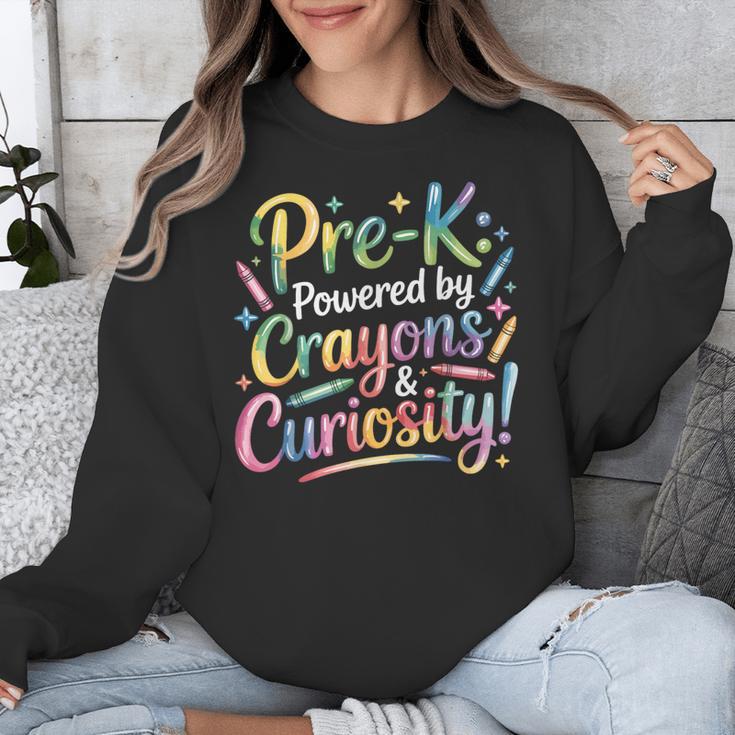 Pre-K Crayons & Curiosity Preschool Teachers Life Tie Dye Unisex Sweatshirt, funny design