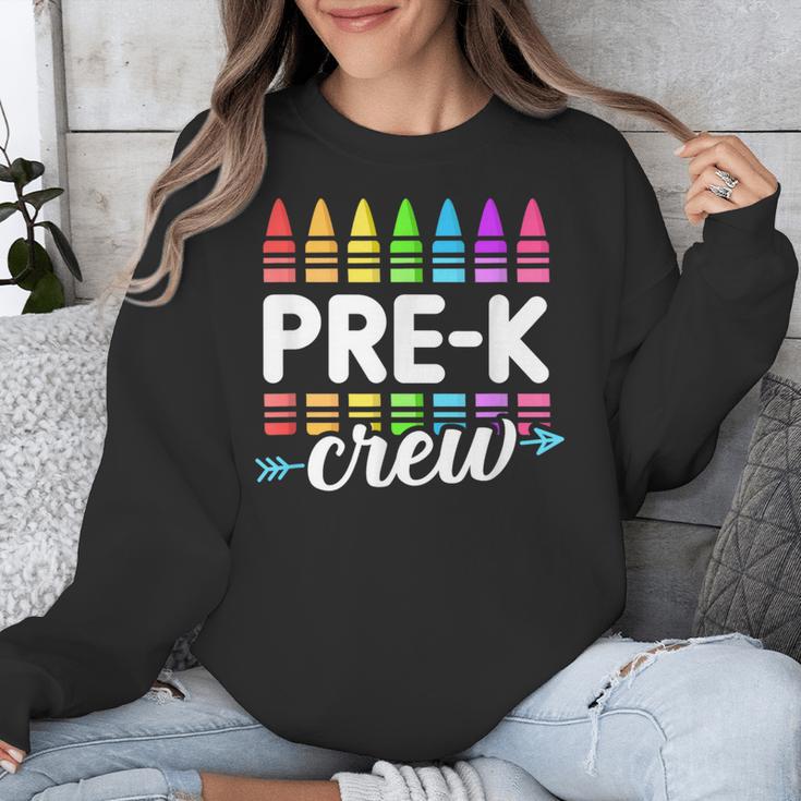 Pre-K Crew Teacher Team Squad Hello Back School Graduation Unisex Sweatshirt, funny design