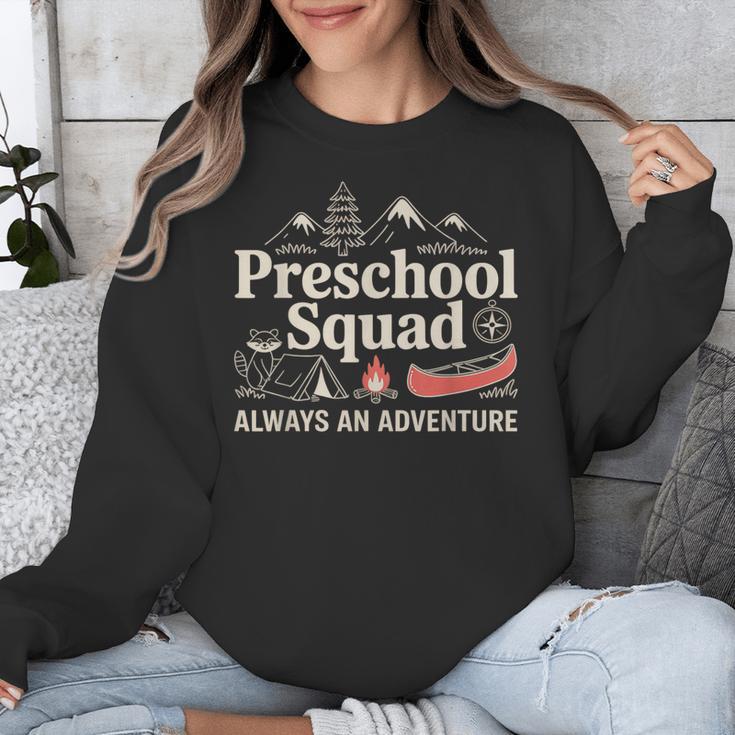 Pre-K Squad Adventure Camping Preschool Teacher Boy Girl Kid Unisex Sweatshirt, funny design