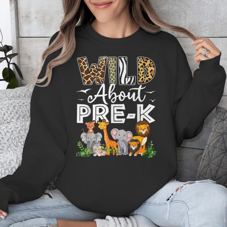 Pre-k Teacher Kids Back To School Wild About Pre-k Unisex Sweatshirt, funny design