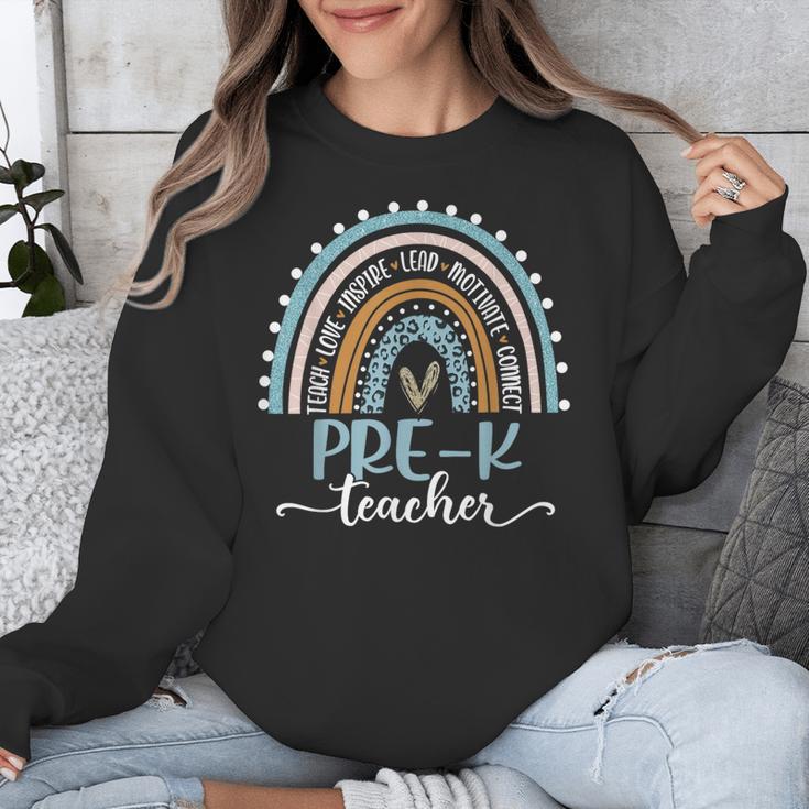 Pre-K Teacher Leopard Boho Rainbow Back To School Unisex Sweatshirt, funny design Pre-K Teacher Leopard Boho Rainbow Back To School Unisex Sweatshirt, funny design