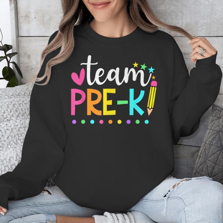 Pre-k Team Pencil Teacher Student Back To School Girls Unisex Sweatshirt, funny design