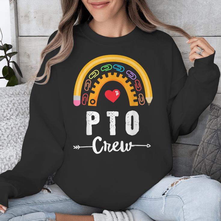 PTO Crew Parent School Volunteer Board Mom Parent Teacher Unisex Sweatshirt, funny design