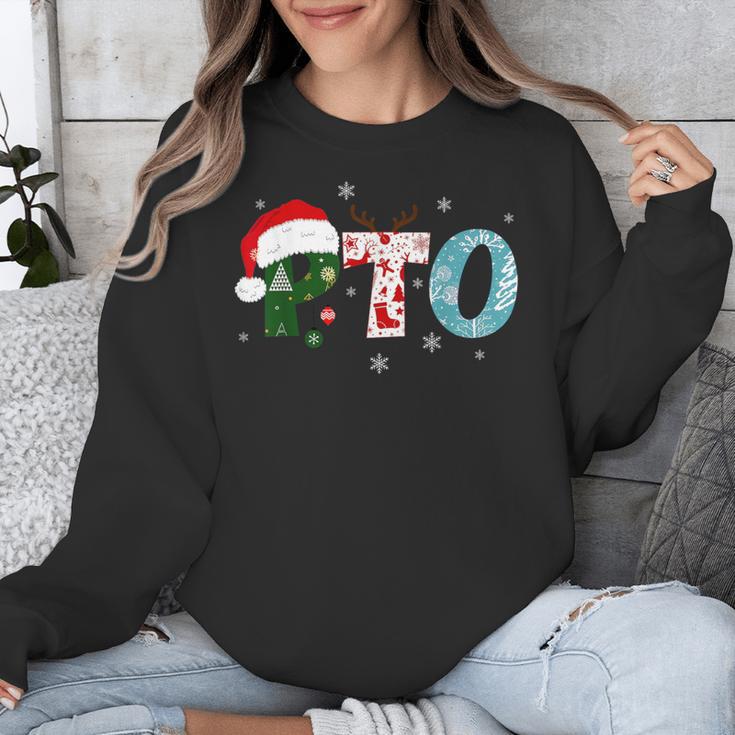 PTO Santa Hat Reindeer Parent Teacher Organization Christmas Unisex Sweatshirt, funny design PTO Santa Hat Reindeer Parent Teacher Organization Christmas Unisex Sweatshirt, funny design