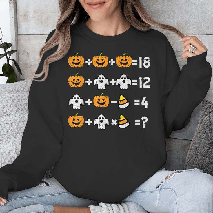 Pumpkin Ghost Equation Math Teacher Halloween Costume Unisex Sweatshirt, funny design
