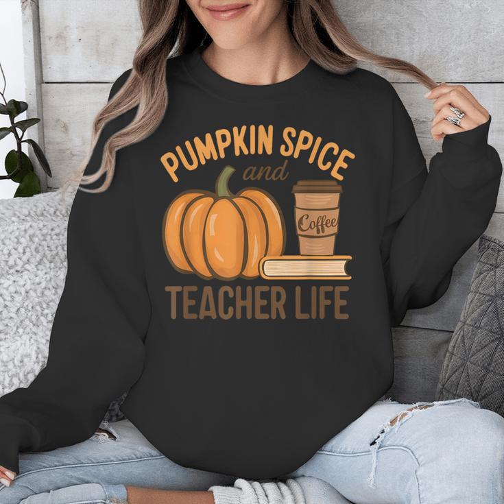 Pumpkin Spice And Teacher Life Halloween Teacher Unisex Sweatshirt, funny design