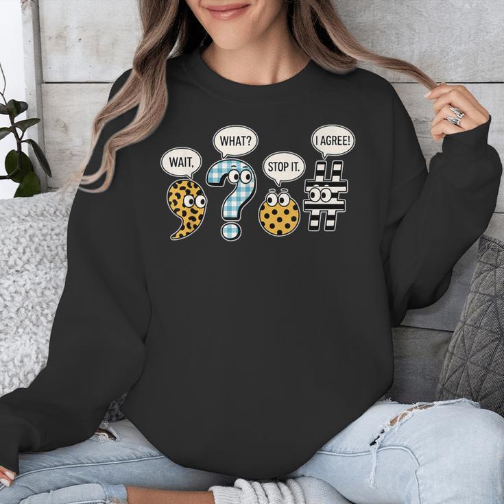 Punctuation English Grammar Teacher Back To School Unisex Sweatshirt, English Teacher Gifts, funny design