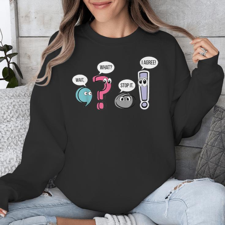 Punctuation English Teacher Wait What Stop It I Agree Unisex Sweatshirt, English Teacher Gifts, funny design Punctuation English Teacher Wait What Stop It I Agree Unisex Sweatshirt, English Teacher Gifts, funny design