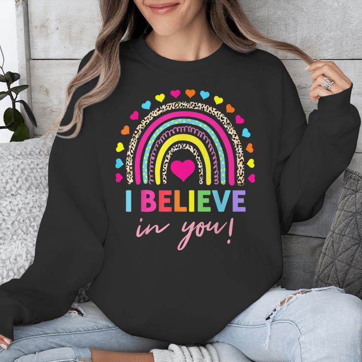 Rainbow I Believe In You Teacher Testing Day Unisex Sweatshirt, funny design Rainbow I Believe In You Teacher Testing Day Unisex Sweatshirt, funny design