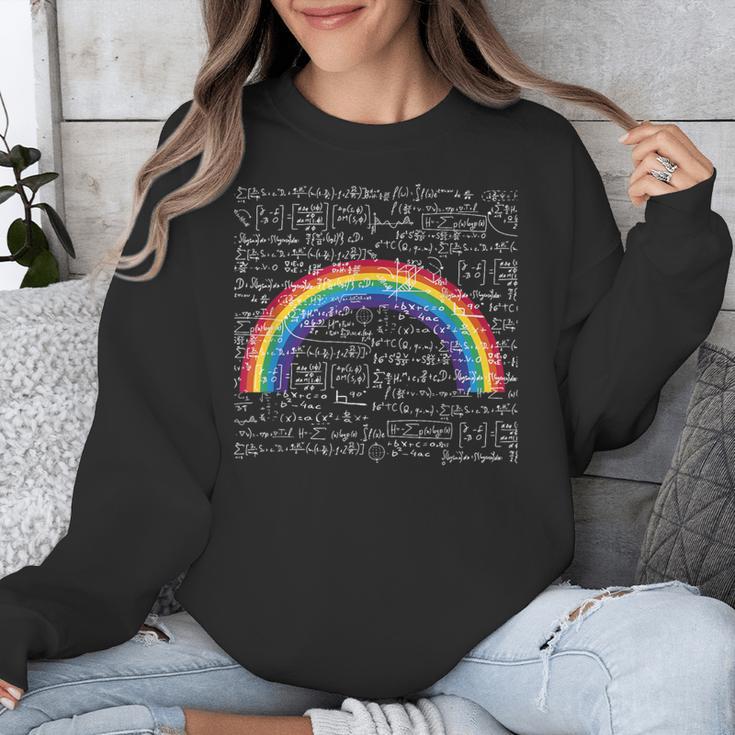 Rainbow Math Equation Teacher Nerd Retro LGBT Gay Pride Flag Unisex Sweatshirt, funny design