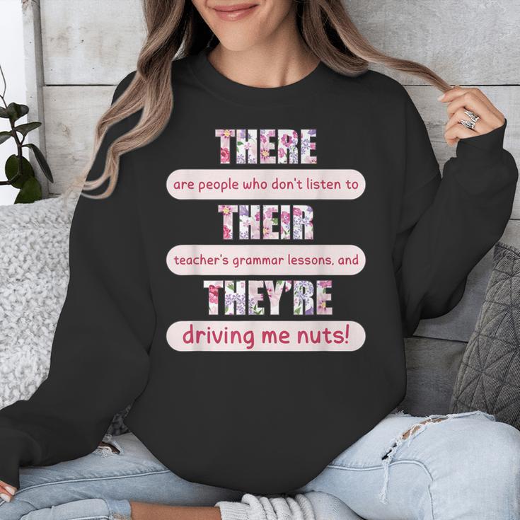 There Their They'Re Teacher English Grammar Police Unisex Sweatshirt, English Teacher Gifts, funny design