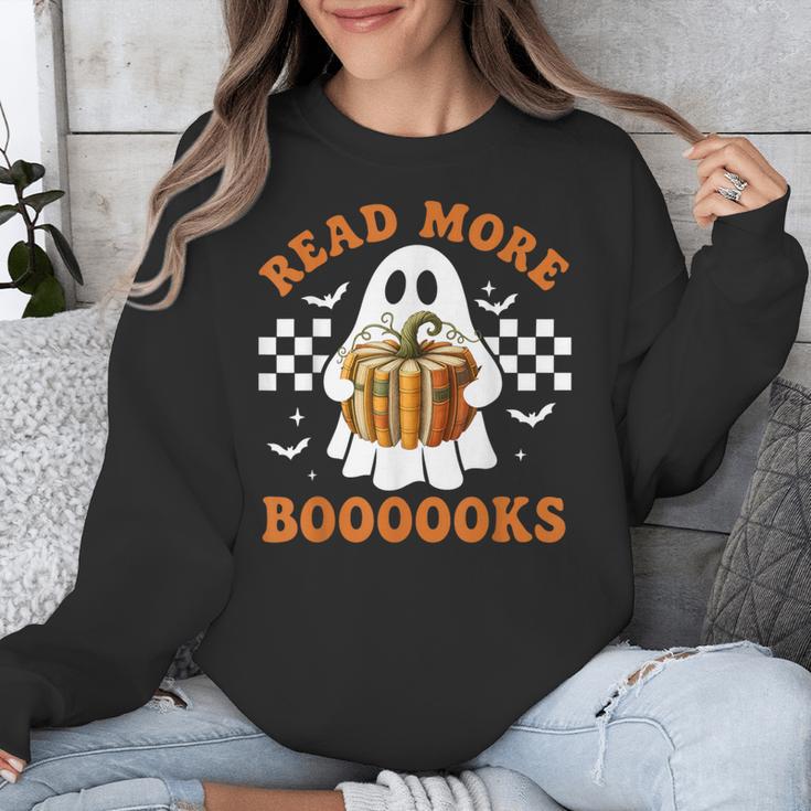 Read More Books Halloween Retro Pumpkin Reading Fall Teacher Unisex Sweatshirt, funny design