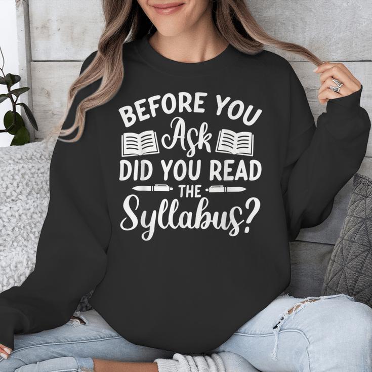 Did You Read The Syllabus Shirt Teacher Men Women Unisex Sweatshirt, funny design