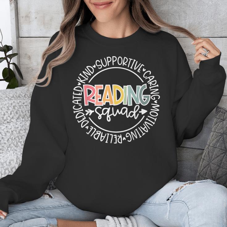 Reading Squad Teacher Reader Librarian Interventionist Team Unisex Sweatshirt, funny design