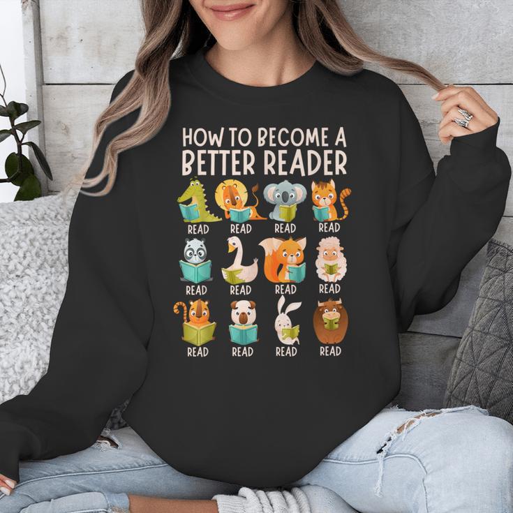 Reading Teacher How To Become a Better Reader Book Lover Fun Unisex Sweatshirt, funny design Reading Teacher How To Become a Better Reader Book Lover Fun Unisex Sweatshirt, funny design