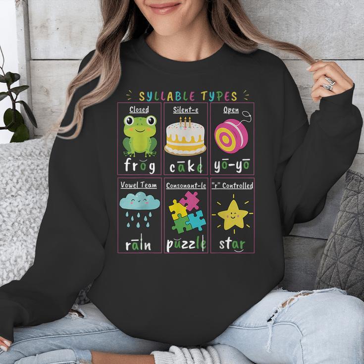 Reading Teacher Syllable Types Phonics Phonemic Awareness Unisex Sweatshirt, funny design