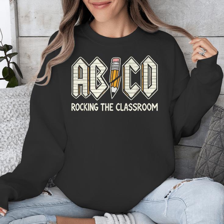 Retro Abcd Teacher Novelty Back To School Teacher Unisex Sweatshirt, funny design Retro Abcd Teacher Novelty Back To School Teacher Unisex Sweatshirt, funny design