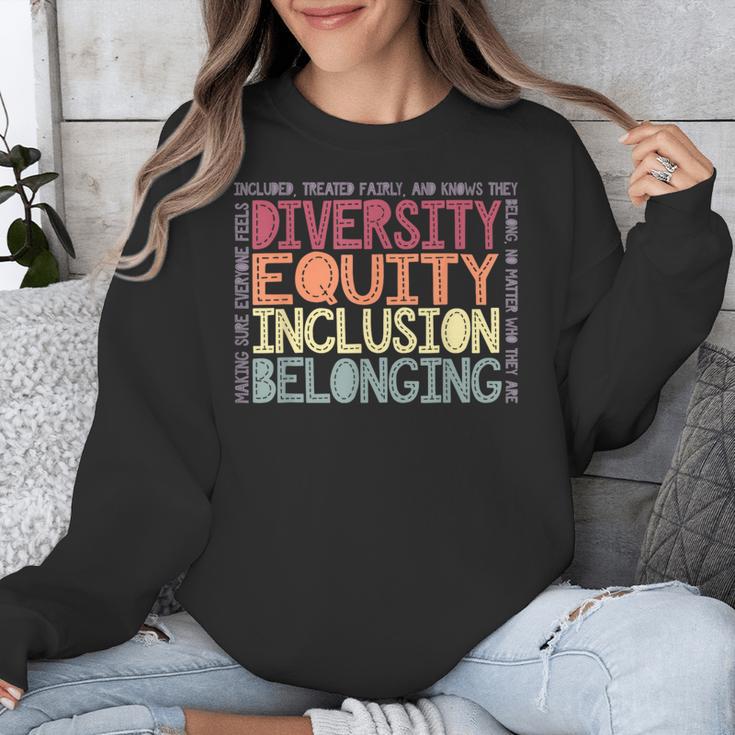 Retro Diversity Equity Inclusion Belonging DEIB Teacher Unisex Sweatshirt, funny design Retro Diversity Equity Inclusion Belonging DEIB Teacher Unisex Sweatshirt, funny design