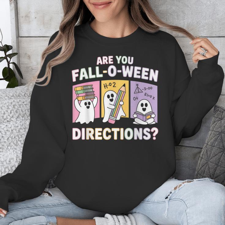 Retro Are You Fall O Ween Directions Teacher Halloween Ghost Unisex Sweatshirt, funny design Retro Are You Fall O Ween Directions Teacher Halloween Ghost Unisex Sweatshirt, funny design