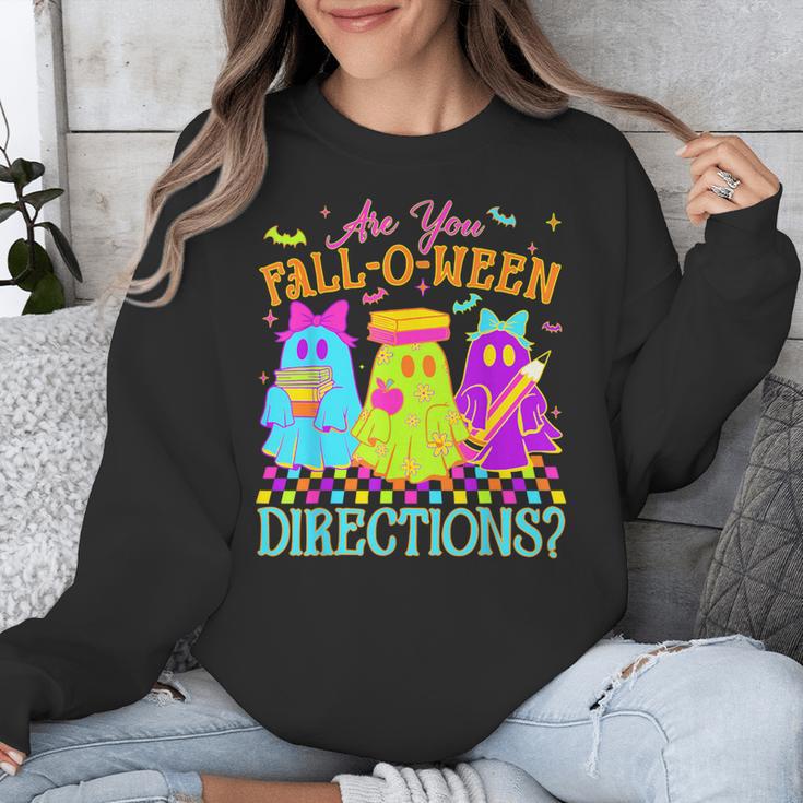 Retro Are You Falloween Direction Teacher Spooky Halloween Unisex Sweatshirt, funny design Retro Are You Falloween Direction Teacher Spooky Halloween Unisex Sweatshirt, funny design