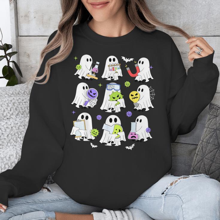 Retro Halloween Science Teacher Ghost Laboratory Teacher Unisex Sweatshirt, Science Teacher Gifts, funny design Retro Halloween Science Teacher Ghost Laboratory Teacher Unisex Sweatshirt, Science Teacher Gifts, funny design