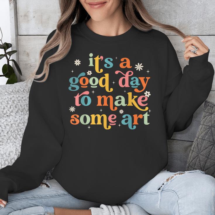 Retro It's a Good Day To Make Some Art Teacher Student Unisex Sweatshirt, funny design Retro It's a Good Day To Make Some Art Teacher Student Unisex Sweatshirt, funny design