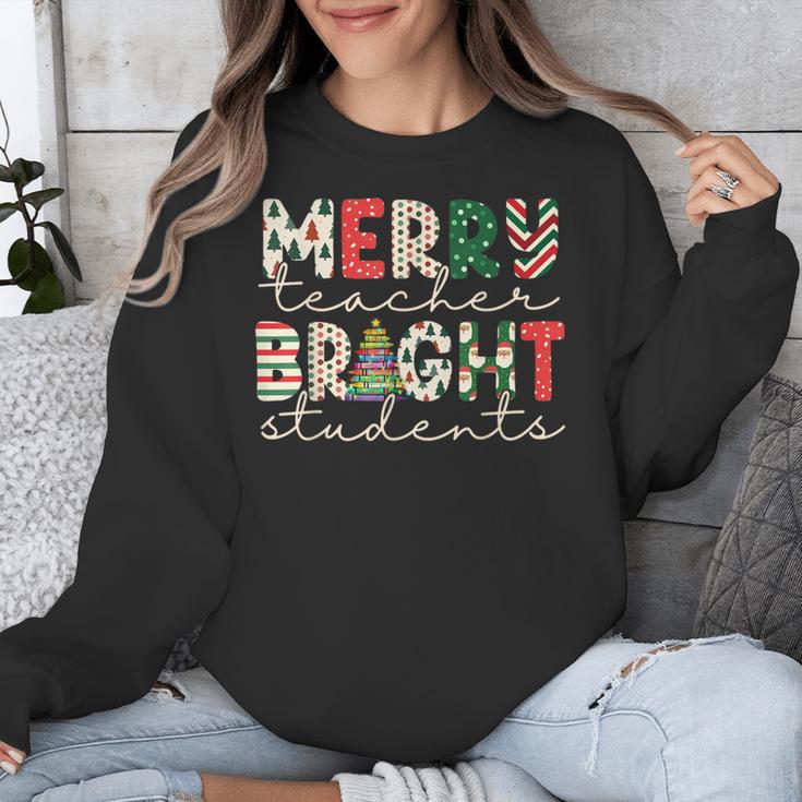 Retro Merry Teacher Bright Students Christmas Teacher Unisex Sweatshirt, funny design Retro Merry Teacher Bright Students Christmas Teacher Unisex Sweatshirt, funny design