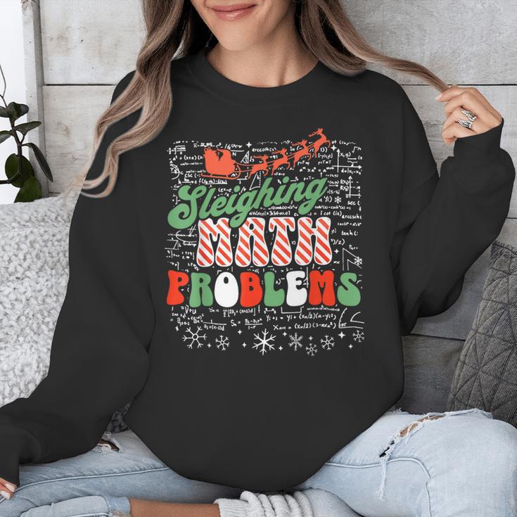 Retro Sleighing Math Problems Santa Math Teacher Christmas Unisex Sweatshirt, funny design Retro Sleighing Math Problems Santa Math Teacher Christmas Unisex Sweatshirt, funny design
