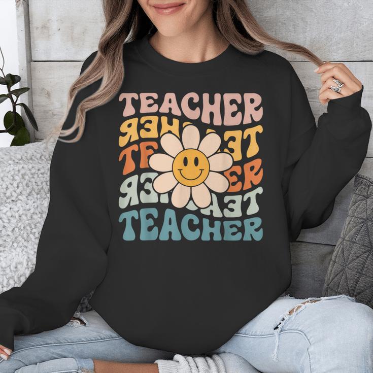 Retro Teacher Daisy Colorful Elementary School Teacher Unisex Sweatshirt, funny design Retro Teacher Daisy Colorful Elementary School Teacher Unisex Sweatshirt, funny design