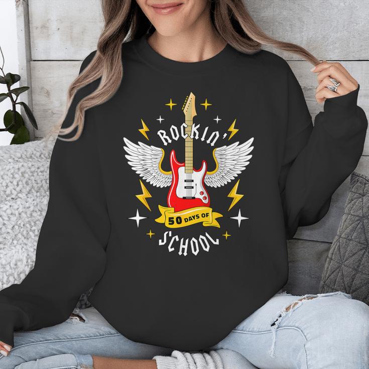 Rockin 50 Days Of School 50th Day Of School Teacher Student Men Women Girls Kids Unisex Sweatshirt, funny design Rockin 50 Days Of School 50th Day Of School Teacher Student Men Women Girls Kids Unisex Sweatshirt, funny design