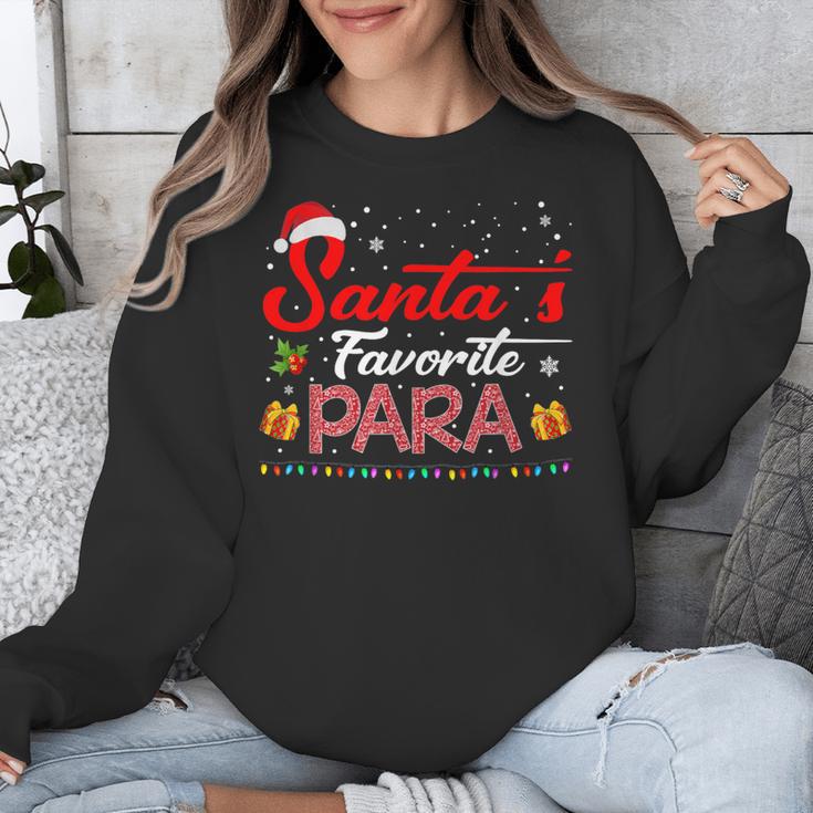 Santa's Favorite Para Christmas Paraprofessional Teacher Unisex Sweatshirt, funny design