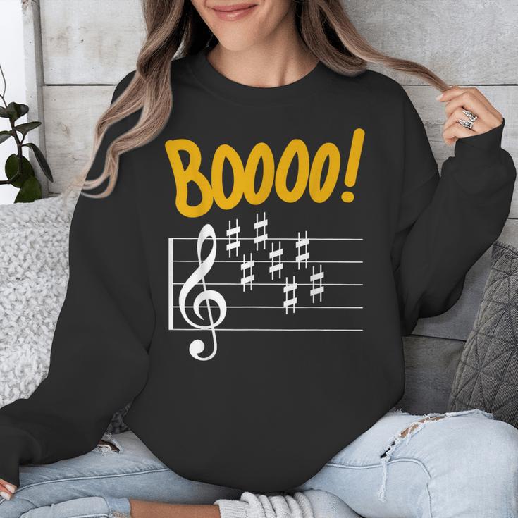 Scary Key Signature Boo Music Halloween Musician Teacher Men Women Unisex Sweatshirt, funny design