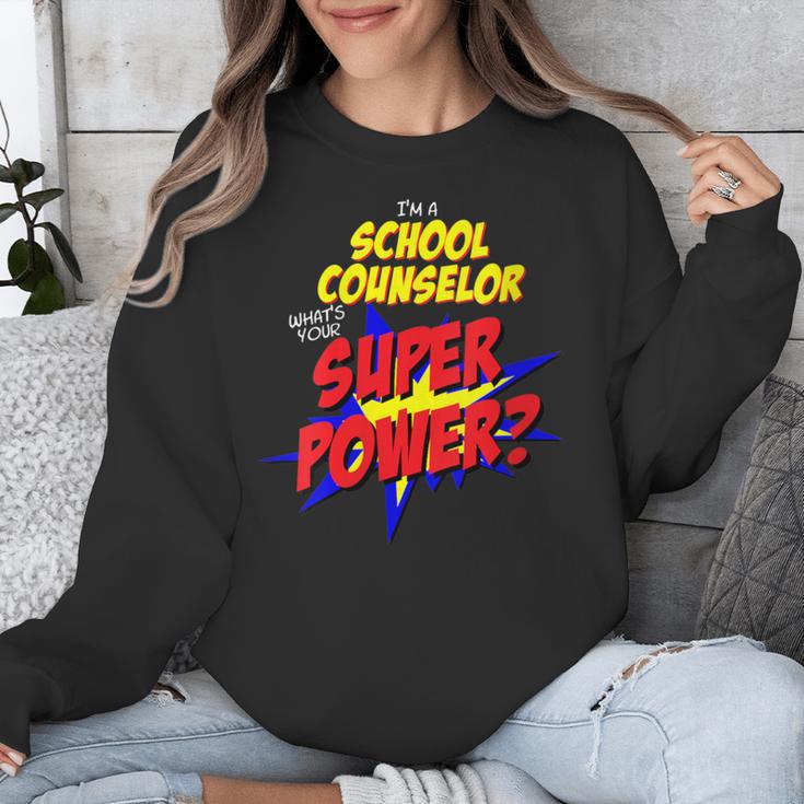 School Counselor Teacher Superhero Superpower Comic Book Unisex Sweatshirt, funny design School Counselor Teacher Superhero Superpower Comic Book Unisex Sweatshirt, funny design