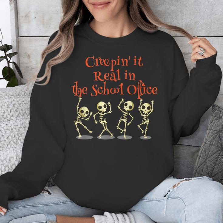 School Office Clerk Creepin' It Real HALLOWEEN Teacher Shirt Unisex Sweatshirt, funny design