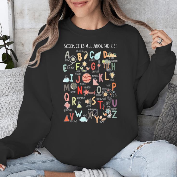 Science Teacher Alphabet Science Is All Around Us Teacher Unisex Sweatshirt, Science Teacher Gifts, funny design Science Teacher Alphabet Science Is All Around Us Teacher Unisex Sweatshirt, Science Teacher Gifts, funny design