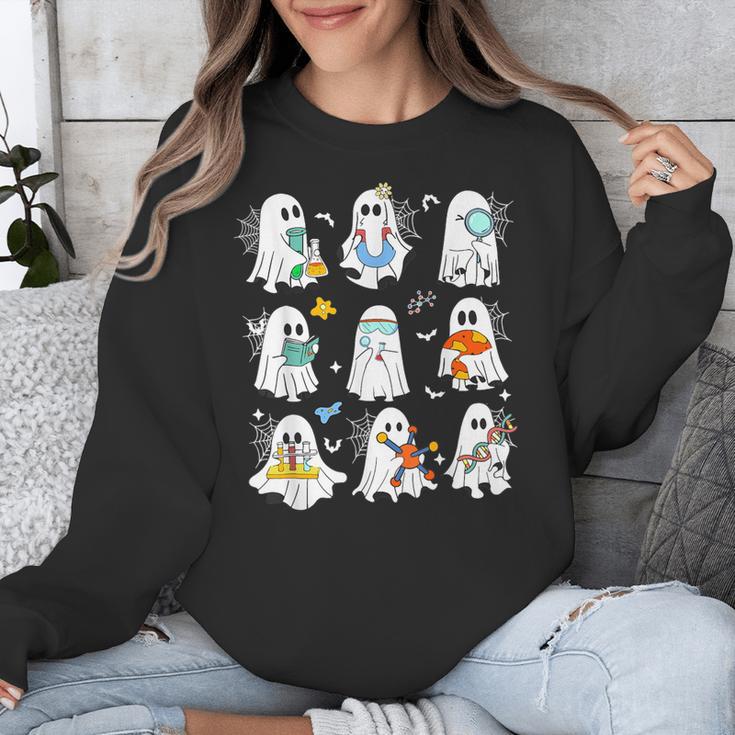 Science Teacher Ghost Laboratory Halloween Teacher Unisex Sweatshirt, Science Teacher Gifts, funny design